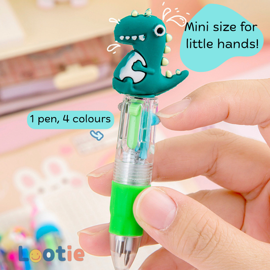 Cartoon multi-colour clicker pen – kids’ party favour for loot bags, birthdays, and classroom events