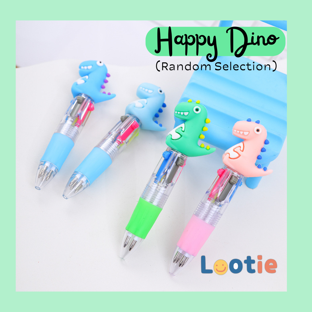  colorful pens with dinosaur designs 