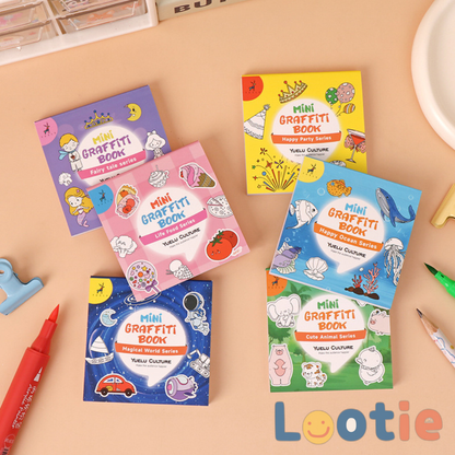 “Mini graffiti colouring book for kids – creative party favor and activity for birthdays, classrooms, and events”