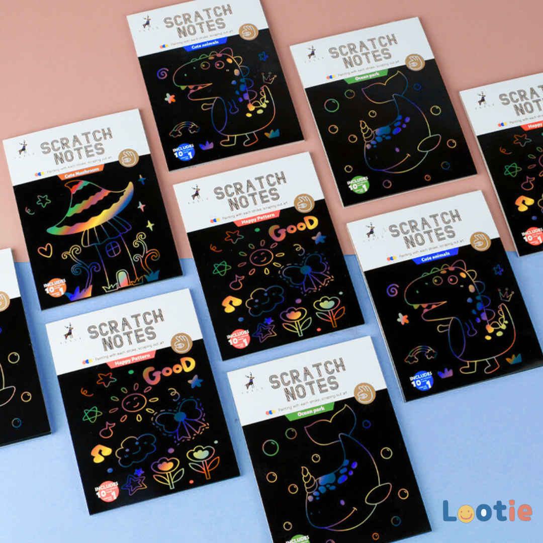 Kid’s scratch art pad – creative party favor and activity for children, perfect for birthdays and classrooms