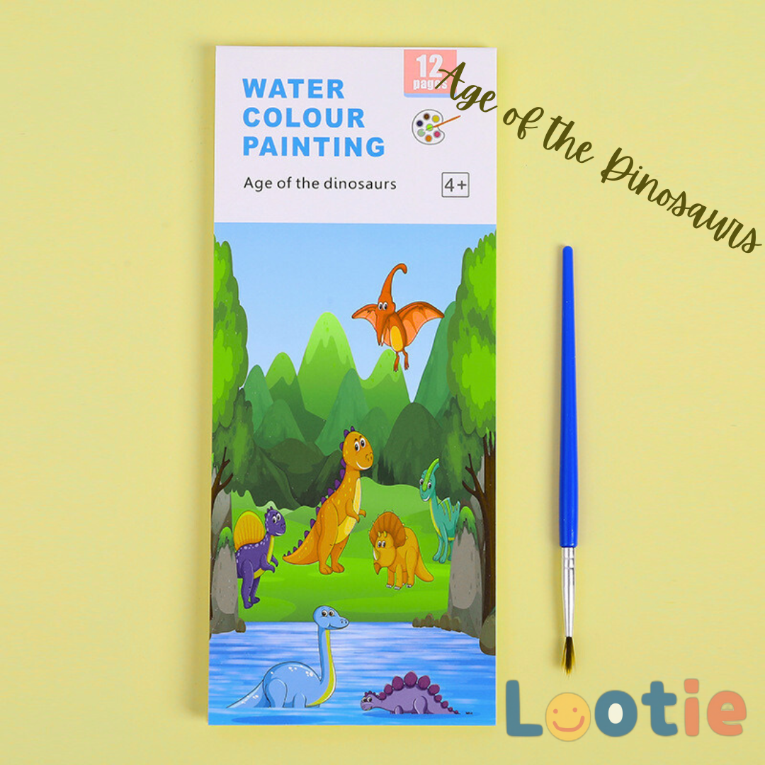 Watercolour painting set with dinosaur design 